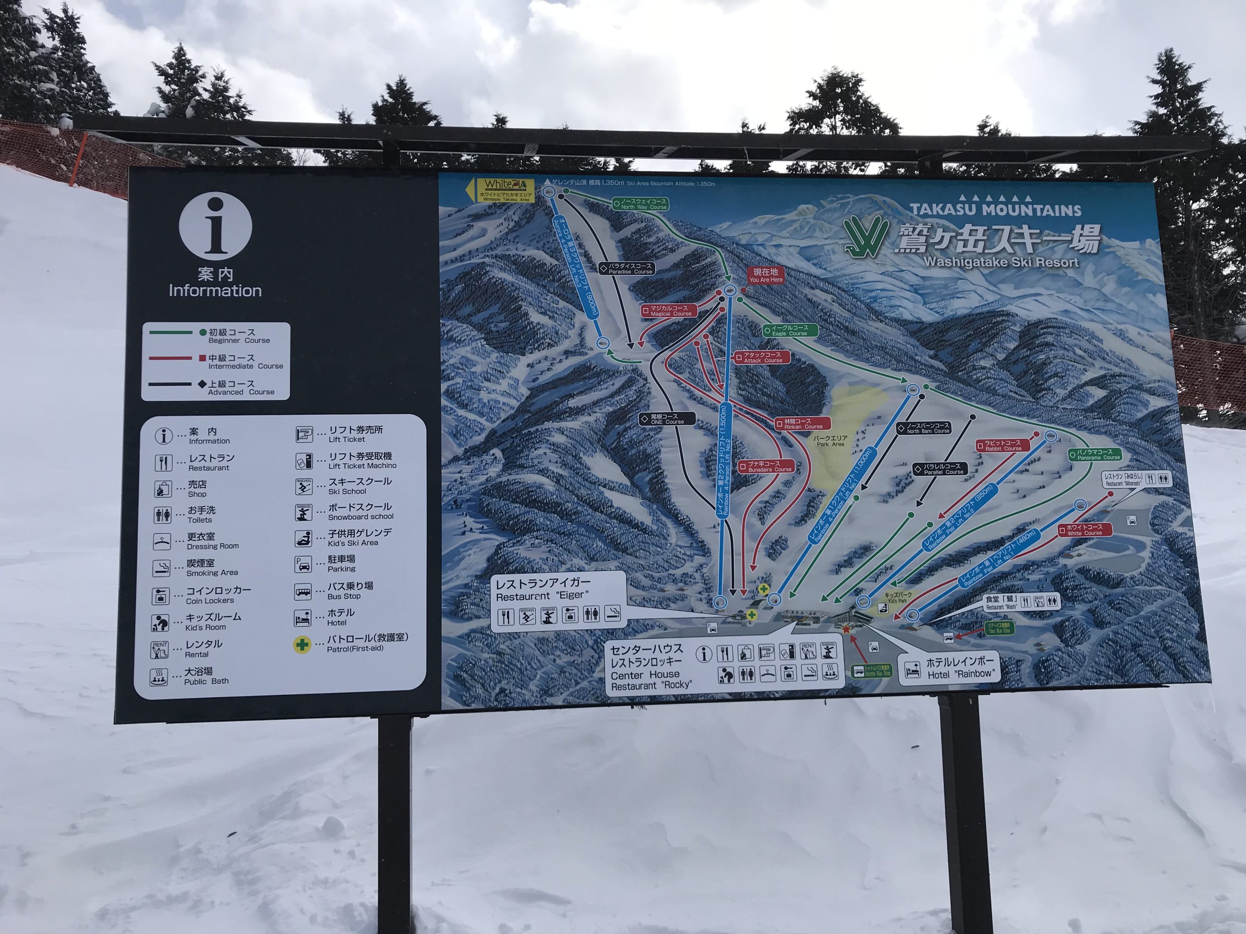 鷲ヶ岳スキー場のコース紹介